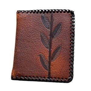 VINTAGE➕Hand Tooled Embossed Leather Wallet/Photo Holder